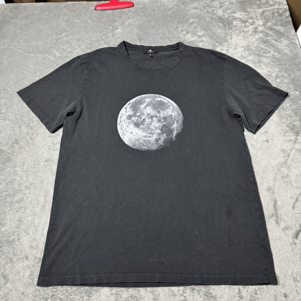 7 For All Mankind Women's Moon Graphic Tee, Relaxed Fit,‎ Size MEDIUM